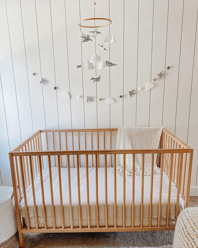 Sorrel + Fern Baby Crib Mobile - Birds in The Clouds w/Garland - Nursery Decor for Boys & Girls - Image 5